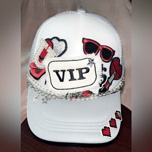 Trucker hat with iron patches